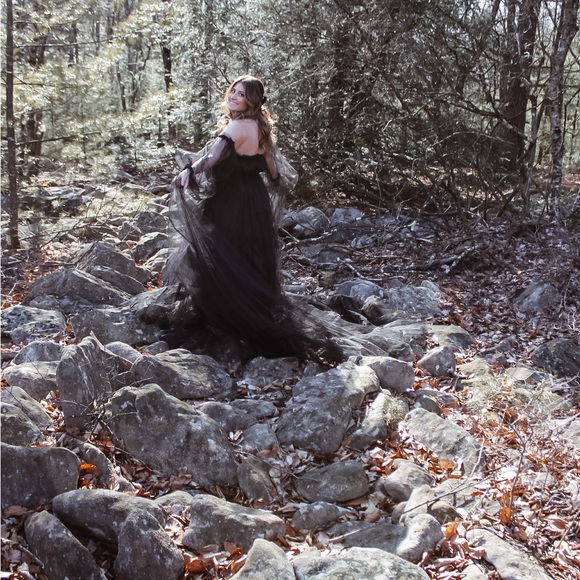 Black tulle Santorini dress - Picture 4 of 6